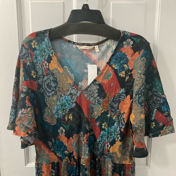 Soft Surroundings Floral Patchwork colorful maxi Dress fall size medium - Picture 2 of 7